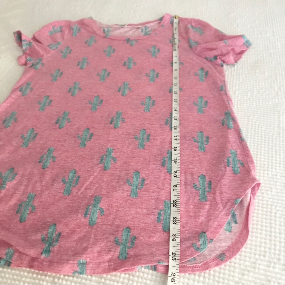 VIAMOR PINK CACTUS ROUND NECK T-SHIRT SHORT SLEEVE - Picture 9 of 10